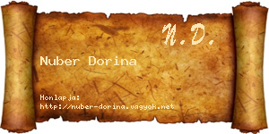 Nuber Dorina névjegykártya